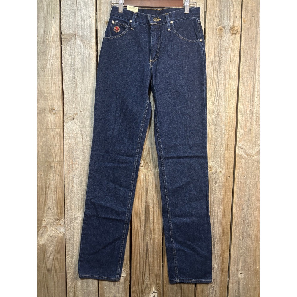 Wrangler Twenty X Slim Fit Jeans Womens 5/6x36 Dark Wash High Rise Straight Leg